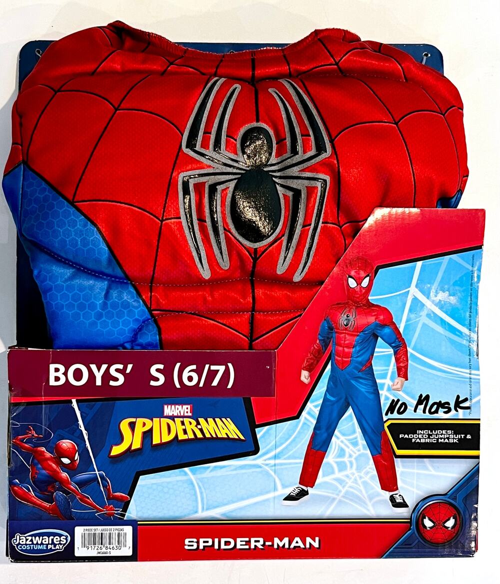 Boy Marvel Spiderman Padded Bodysuit Costume (no mask) - Size S 6/7 - NWT